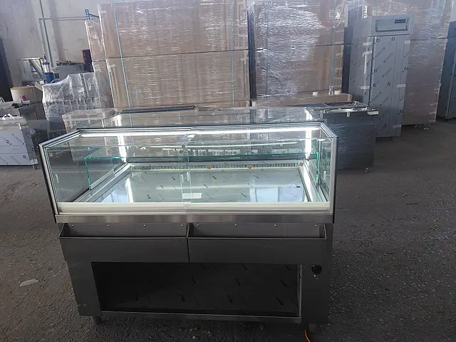 Production: Display case with heated base