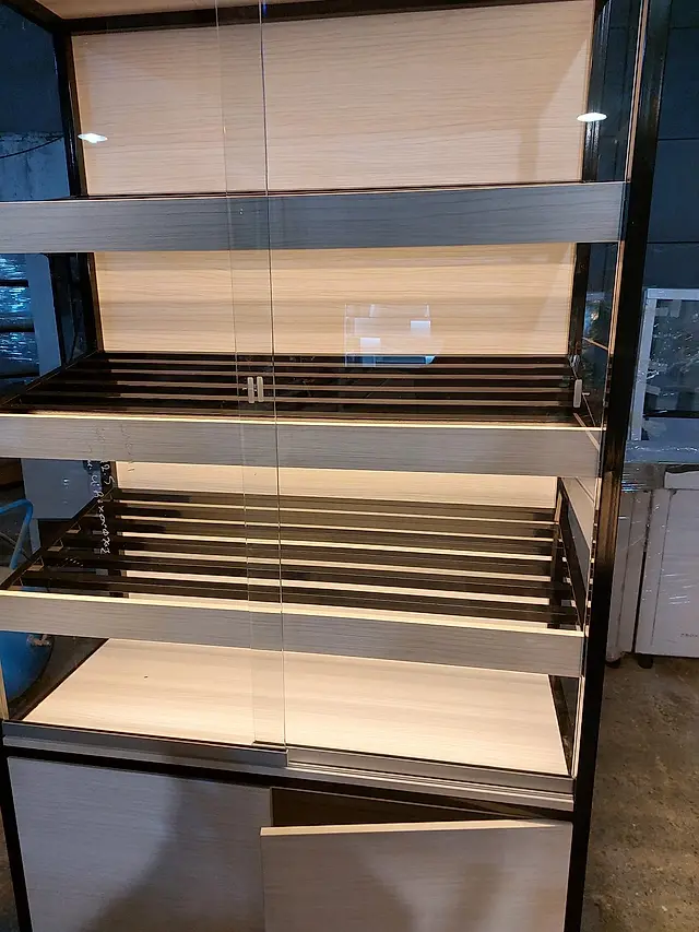Product: Bread display case with sliding glass doors