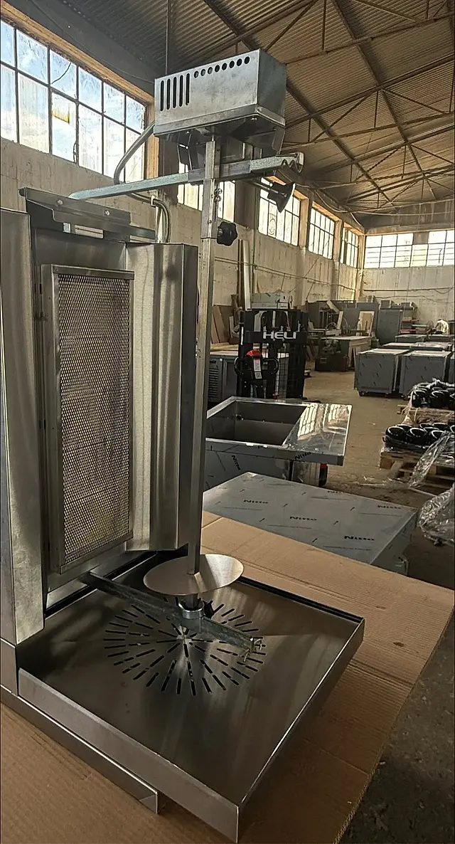 Production: Stainless steel gyros machine at the factory